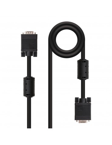 Cable SVGA con ferrita, HDB15/M-HDB15/H, negro, 1.8m