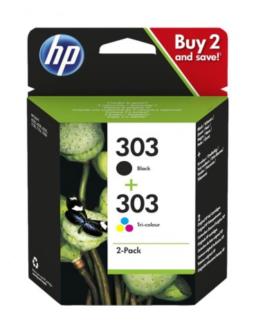 HP 303 Original Pack de 2 Negro|Tricolor | Cartucho de Tinta